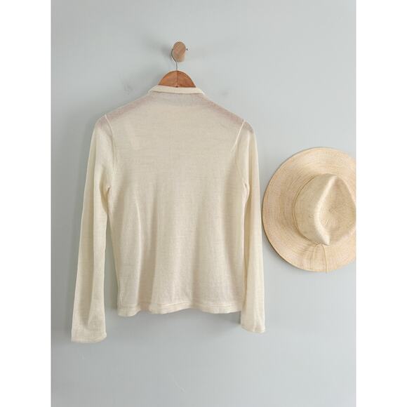 Lauren Manoogian | Baby Alpaca Turtleneck Sweater in Raw White | Sz 1/S - Picture 8 of 10